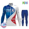 Conjunto Maillot + culotte largo ciclismo Invierno Termico 2017 FDJ Niños N001